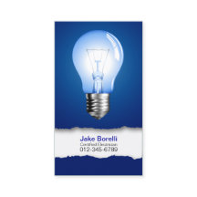Light Bulb Blue Business Card