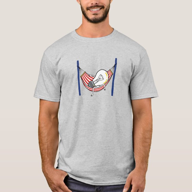 Light Bulb Hammock Cartoon Funny Gift T - Shirt (Vorderseite)