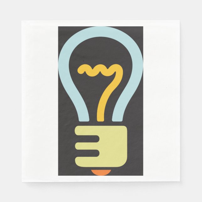 Light Bulb Icon Paper Napkins Serviette (Vorderseite)