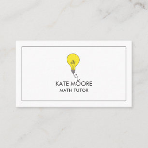 Light Bulb Idea Symbol Tutor Minimalistisch Visitenkarte