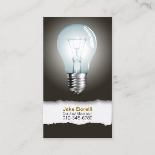 Light Bulle Black Business Card Visitenkarte