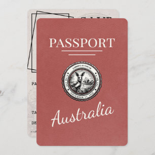 Light Burgundy Australia Pass Save the Date