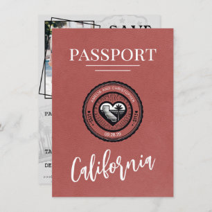Light Burgundy California Passport Save The Date