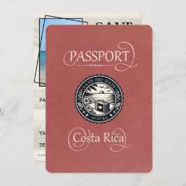 Light Burgundy Costa Rica Passport Save The Date