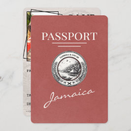 Light Burgundy Jamaica Passport Save the Date