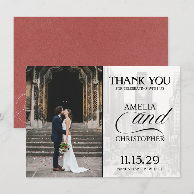 Light Burgundy New York City Passport Dankeskarte (Vorne/Hinten)