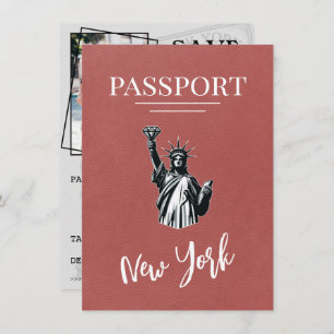 Light Burgundy New York City Passport Save The Date