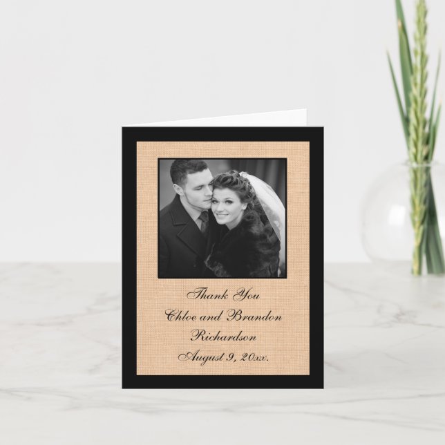 Light Burlap Dankeschön Karte (Vorderseite)