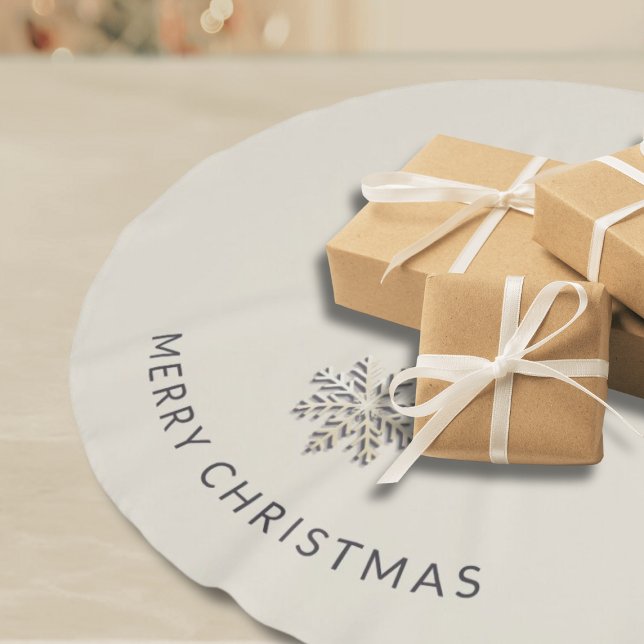 Light Champagne Snowflake Tree Skirt Polyester Weihnachtsbaumdecke (Von Creator hochgeladen)