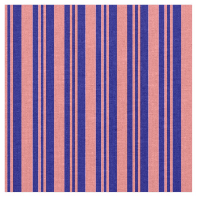 Light Coral & Blue Coloes Lined Pattern Stoff (Nahaufnahme)