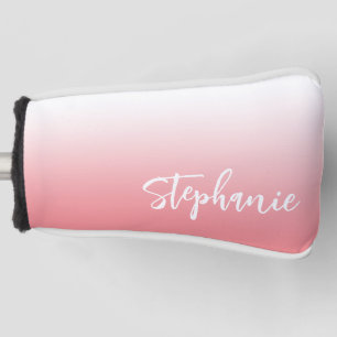 Light Coral Ombre Hand Lettern Style Script Golf Headcover