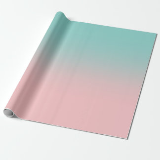 Light Coral Pink und Aquamarin Ombre Geschenkpapier