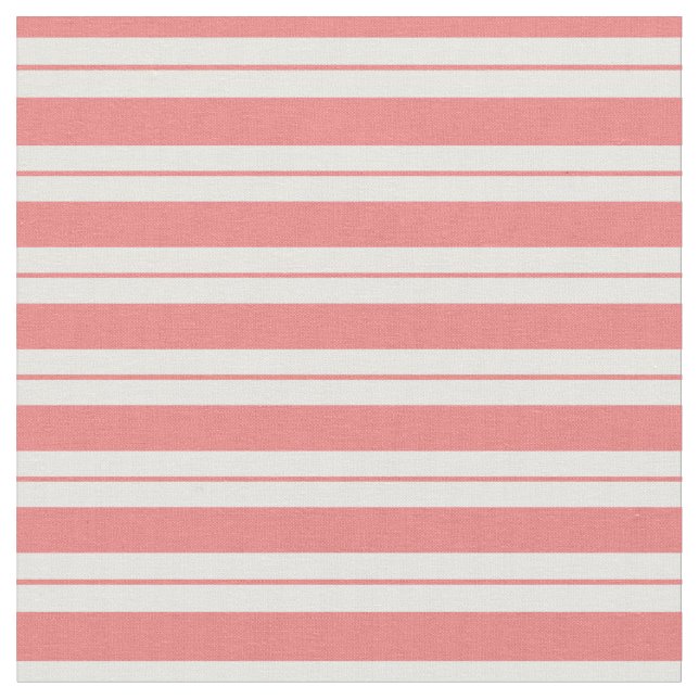 Light Coral & White Muster Stoff (Nahaufnahme)