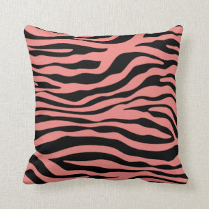 Light Coral Zebra Stripes Animal Print Kissen
