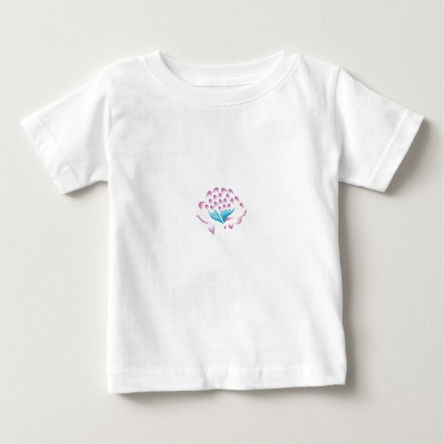 Light Cornflower Blue, Sky Megenta, Girly Baby T-shirt (Vorderseite)
