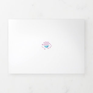 Light Cornflower Blue, Sky Megenta, Girly Dreifach Gefaltete Karte