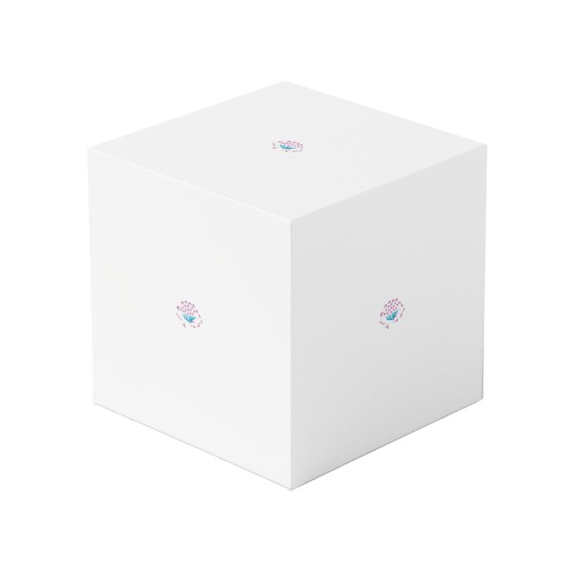 Light Cornflower Blue, Sky Megenta, Girly Würfel (Vorderseite Schrägansicht)