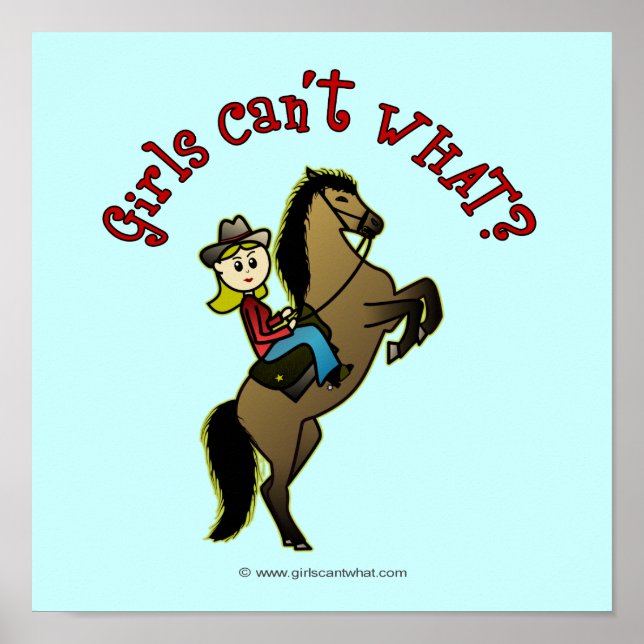 Light Cowgirl am Pferd Poster (Vorne)