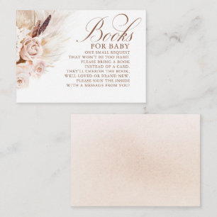 Light Cream Floral Exotic Boho Babydusche Bücher Begleitkarte