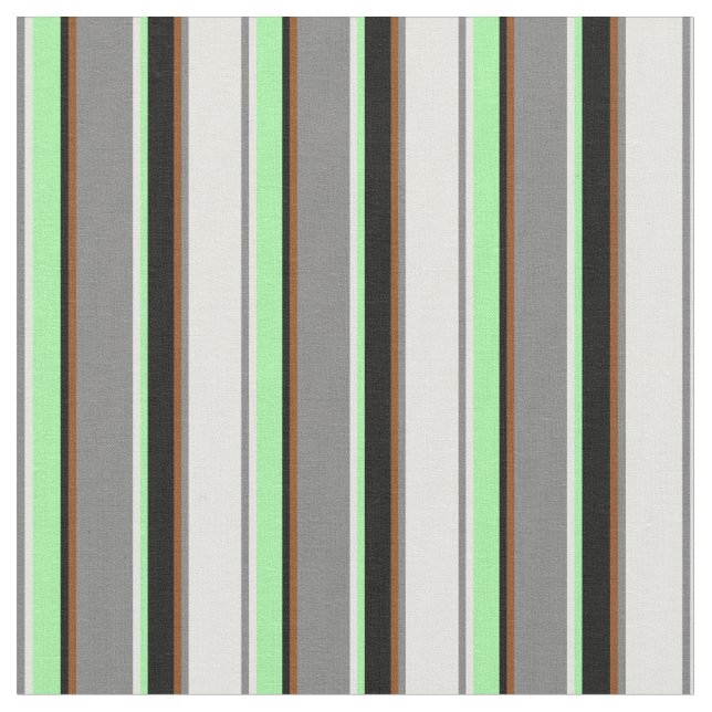 Light Cyan, Grau, Brown, Black & Green Pattern Stoff (Nahaufnahme)