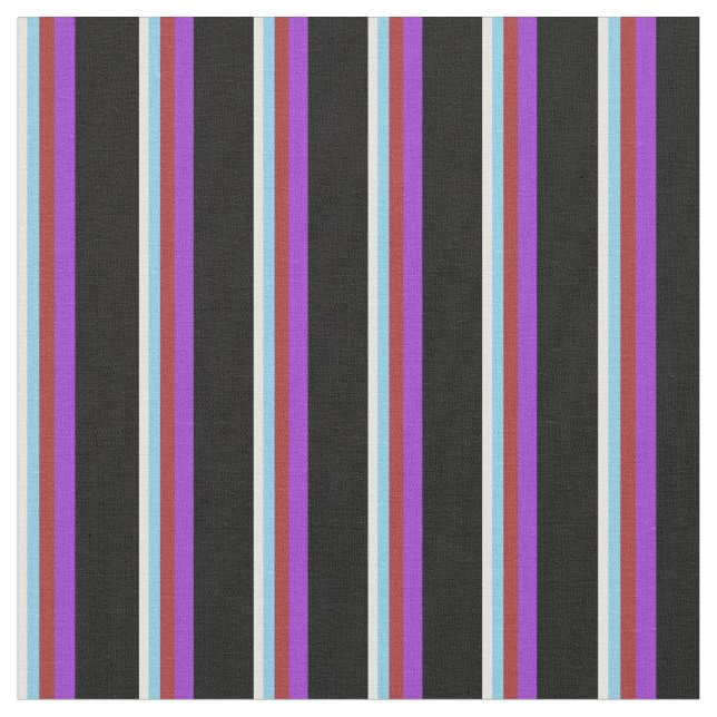 Light Cyan, Sky Blue, Brown, Dark Orchid & Black Stoff (Nahaufnahme)