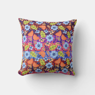 Light Dark Blue White Green Floral Art Weihnachten Kissen