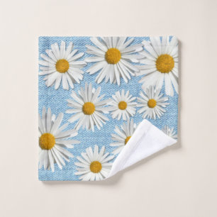 Light Denim & Daisy Blume Trendy Jeans Fashion Waschlappen