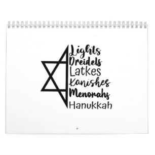 Light Dreidel Latke Kanish Menorah Hanukkah Kalender