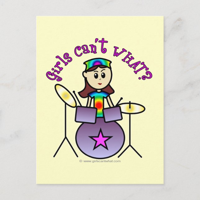 Light Drummer Girl Postkarte (Vorderseite)