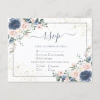 Light Dusty Blue Blush Pink Gold Floral UAWG
