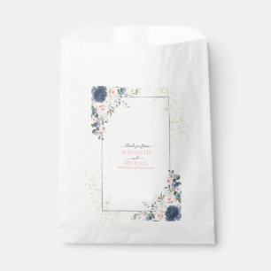 Light Dusty Blue Blush Pink Gold Floral Wedding Geschenktütchen