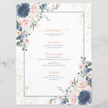 Light Dusty Blue Blush Pink Gold Floral Wedding