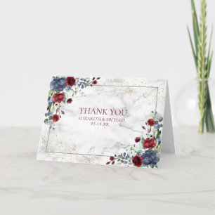 Light Dusty Blue Burgundy Foto Wedding Karte