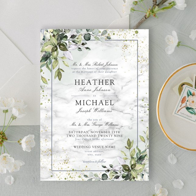 Light Dusty Blue Eucalyptus Greenery Succulent Inv Einladung (Von Creator hochgeladen)