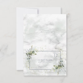 Light Dusty Blue Eucalyptus Sukkuline Platzkarte RSVP Karte