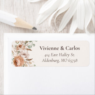 Light Earth Tone Floral Rustic Boho Rücksendeadres