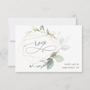 Light Eukalyptus Glow Gold w Meal RSVP Card