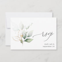 Light Eukalyptus Glow Gold w Meal RSVP Card 2