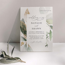 Light Eukalyptus Glow Gold Wedding Einladung