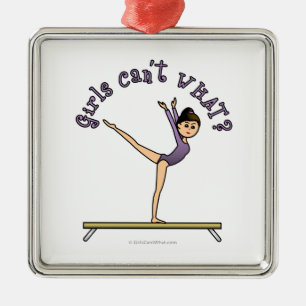 Light Female Gymnastin Ornament Aus Metall