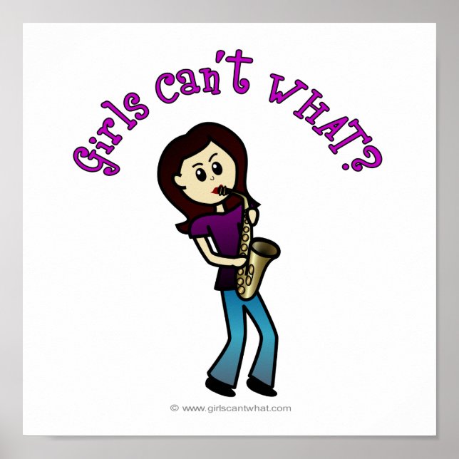 Light Female Saxophone Player Poster (Vorne)