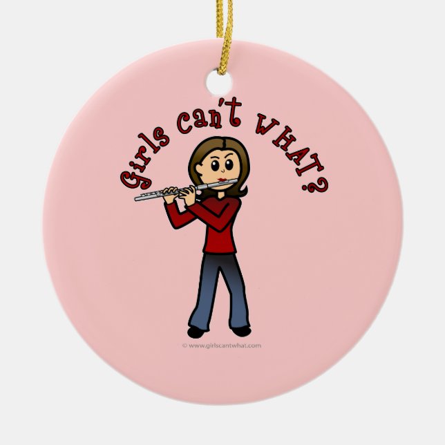 Light Femme Flute Player Keramikornament (Vorne)