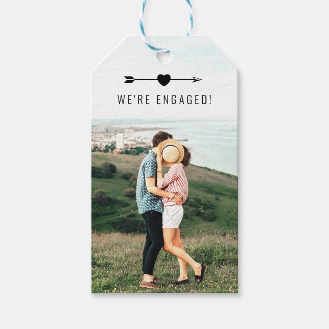 Light Foto | Ankündigung der Verlobung | Geschenkm Geschenkanhänger (Vorderseite)