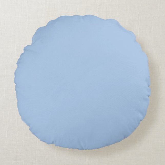 Light French Blue Solid Rundes Kissen (Vorderseite)