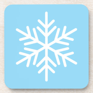 Light Frost Blue Background White Nordic Snowflake Getränkeuntersetzer