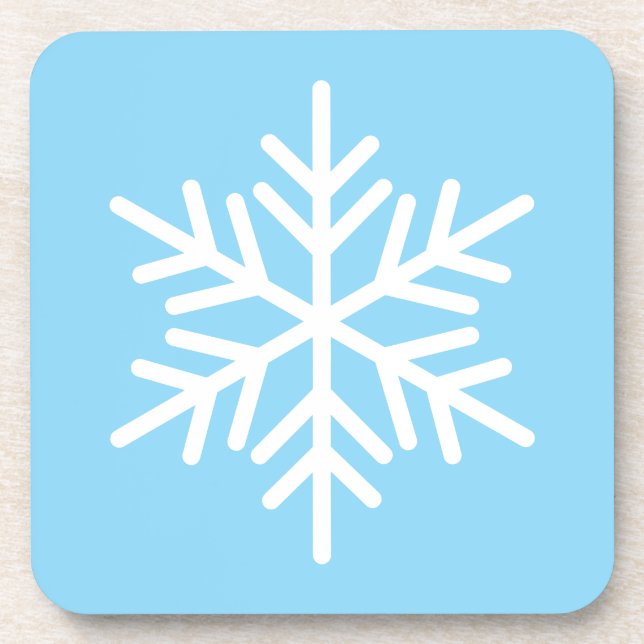 Light Frost Blue Background White Nordic Snowflake Getränkeuntersetzer (Vorderseite)