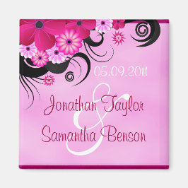 Light Fuchsia Magenta Floral Save the Date Magnete