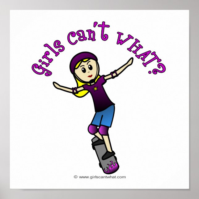 Light Girl Skater mit Helm Poster (Vorne)