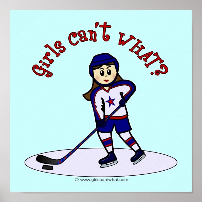 Light Girls Hockey Player Poster (Vorne)
