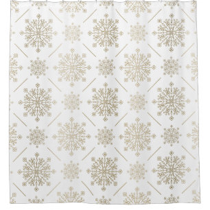 Light Gold Abstrakt Snowflakes Muster Duschvorhang